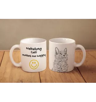Nebelung - Tasse mit Katze, fröhliche Tasse für Hundefreunde, personalisiertes Geschenk der Marke Art-Dog