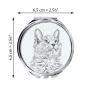 Nebelung Cat - pocket mirror with a cat, personalized mirror for a purse, compact mirror with Art-Dog brand print