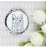 Nebelung Cat - pocket mirror with a cat, personalized mirror for a purse, compact mirror with Art-Dog brand print