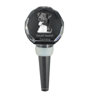 Danish Swedish Farmdog - Crystal bottle stopper, unique wine stopper with photo, personalised gift for sommelier by Art-Dog brand