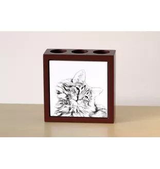 Chat des forêts norvégiennes - porte-stylo avec un chat, organiseur de bureau avec impression, décoration de bureau personnalisée de la marque Art-Dog