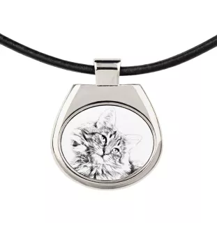 Chat des forêts norvégiennes - collier avec un chat, pendentif personnalisé avec une photo, collier unique pour hommes et femmes de la marque Art-Dog
