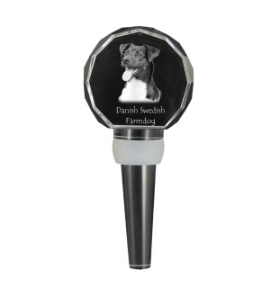 Chien de ferme dano-suédois - Bouchon de bouteille en cristal, bouchon de vin unique avec photo, cadeau personnalisé pour sommelier par la marque Art-Dog