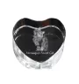 Norwegian Forest Cat - crystal clock with a picture of a cat, heart-shaped shelf clock, personalized standing clock by Art-Dog brand