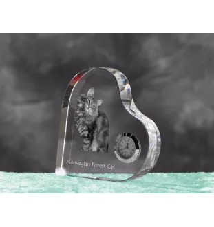 Norweski leśny zegar w kształcie serca z kotem Art-Dog