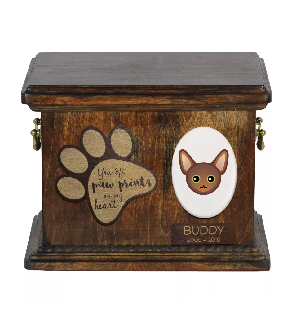 Oriental - urn for cat ashes, personalized urn with engraving, commemorative box for cat ashes by Art-Dog brand