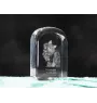 Norwegian Forest Cat - crystal cube with a photo, photo of a cat in crystal, cubic paperweight from Art-Dog brand