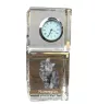 Norwegian Forest Cat - crystal clock with a photo, photo of a cat in crystal, personalized desk clock by Art-Dog brand