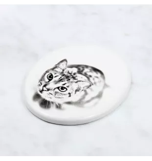 Ocicat - Gedenktafel mit einem Foto einer Katze, Grabplatte mit Druck, personalisierte ovale Platte der Marke Art-Dog