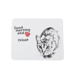 Ocicat - tapis de souris imprimé, tapis de souris personnalisé avec un chat, un gadget unique pour un employé de bureau de la marque Art-Dog