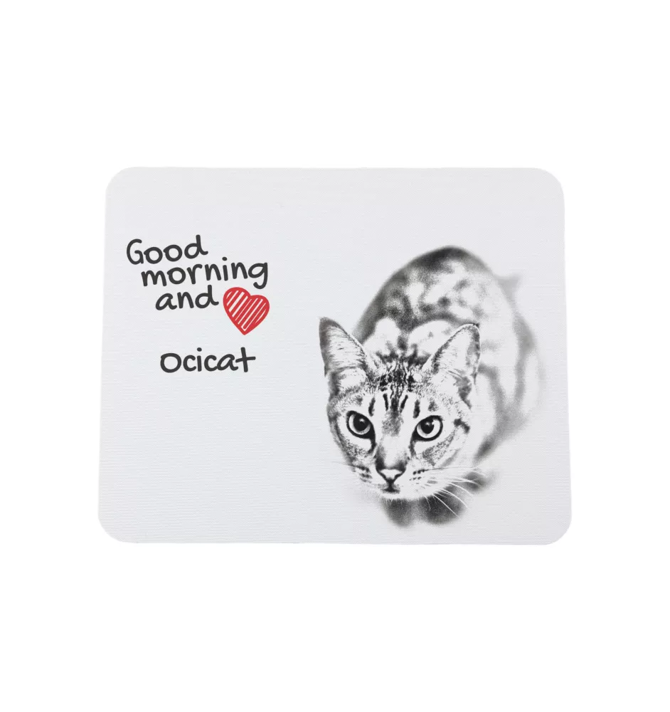 Ocicat - tapis de souris imprimé, tapis de souris personnalisé avec un chat, un gadget unique pour un employé de bureau de la marque Art-Dog