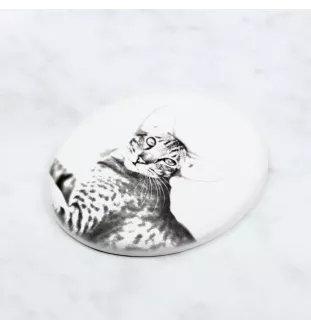 Oriental Cat - commemorative plaque with a cat photo, tombstone with a print, personalized oval plaque from the Art-Dog brand