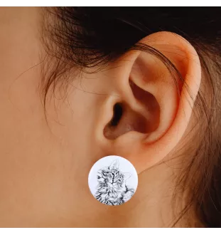 Chat des forêts norvégiennes - boucles d'oreilles avec votre chat bien-aimé, photo personnelle, accessoire parfait pour les amoureux des chats de la marque Art.-Dog