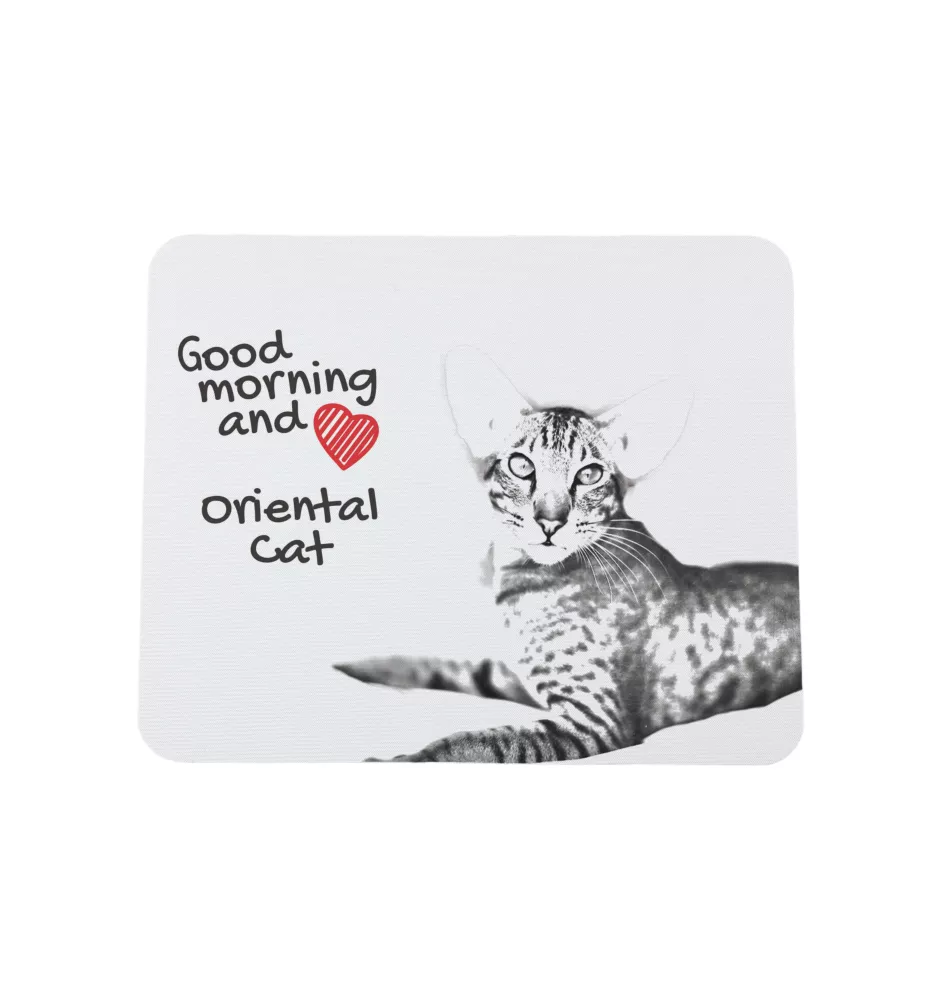Orientalische Katze - Mauspad mit Druck, personalisiertes Mauspad mit Katze, einzigartiges Gadget für Büroangestellte von Art-Dog.