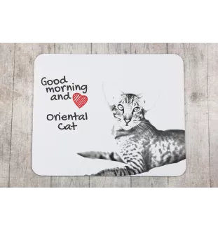 Orientalische Katze - Mauspad mit Druck, personalisiertes Mauspad mit Katze, einzigartiges Gadget für Büroangestellte von Art-Dog.