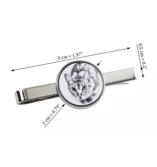 Ocicat - cat tie clip, personalized tie clip, unique gift for men from Art-Dog brand