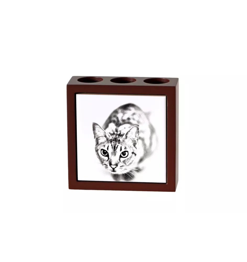 Ocicat - Stifthalter mit Katze, Schreibtischorganizer mit Aufdruck, personalisierte Schreibtischdekoration von der Marke Art-Dog