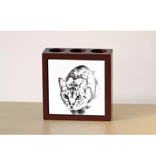 Ocicat - porte-stylo avec un chat, organiseur de bureau avec impression, décoration de bureau personnalisée de la marque Art-Dog