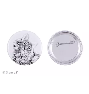 Norweski leśny przypinka z kotem duża Art-Dog