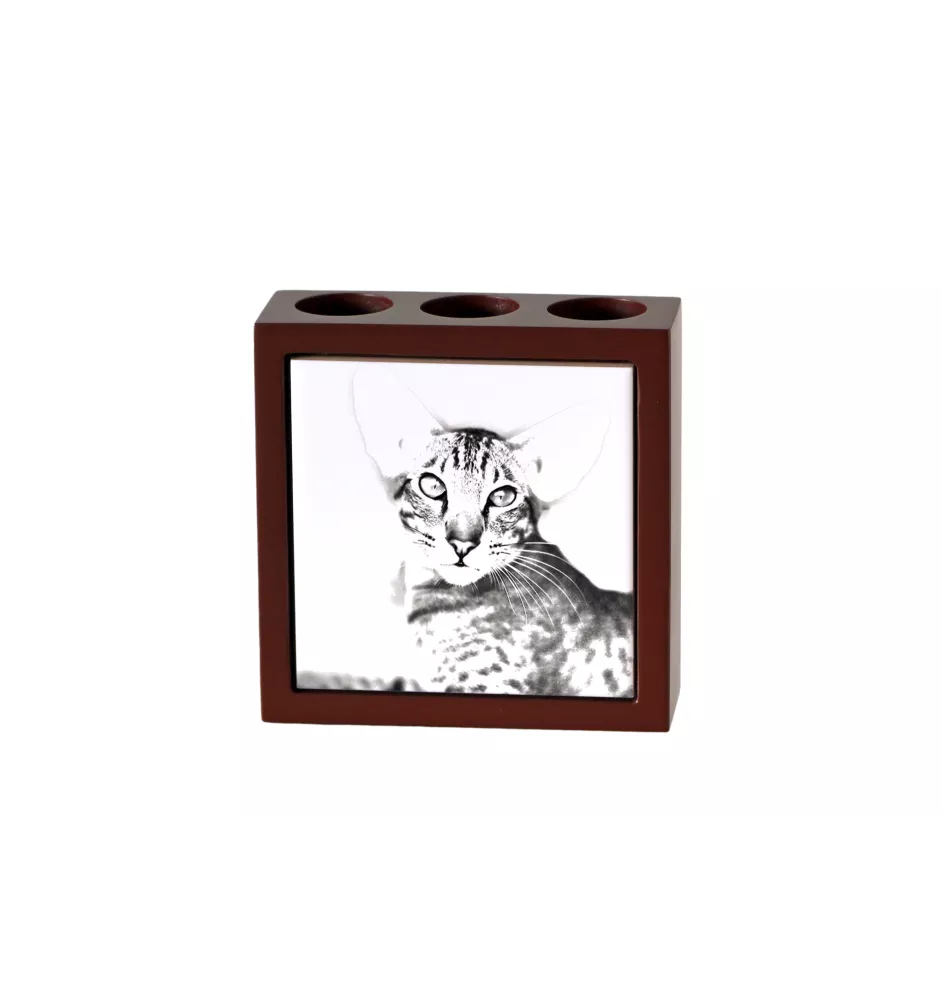 Orientalische Katze - Stifthalter mit Katze, Schreibtischorganizer mit Aufdruck, personalisierte Schreibtischdekoration von der Marke Art-Dog