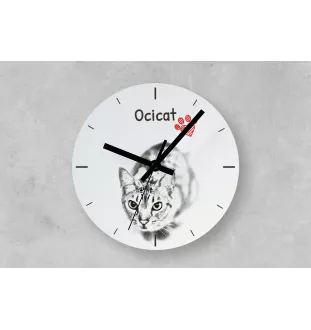 Ocicat - Wanduhr mit Katze, Regal Uhr mit Druck, personalisierte Hausdekoration von Art-Dog.