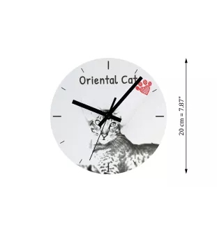 Oriental Cat - wall clock with a cat, shelf clock with a print, personalized home decoration from the Art-Dog brand