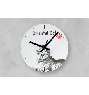 Oriental Cat - wall clock with a cat, shelf clock with a print, personalized home decoration from the Art-Dog brand