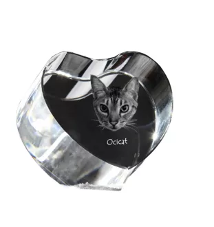 Ocicat serce kryształowe z kotem Art-Dog