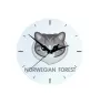 Norwegischer Wald - MDF-Uhr mit Grafik und Logo der Marke Art-Dog