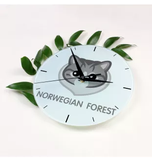 Norwegischer Wald - MDF-Uhr mit Grafik und Logo der Marke Art-Dog