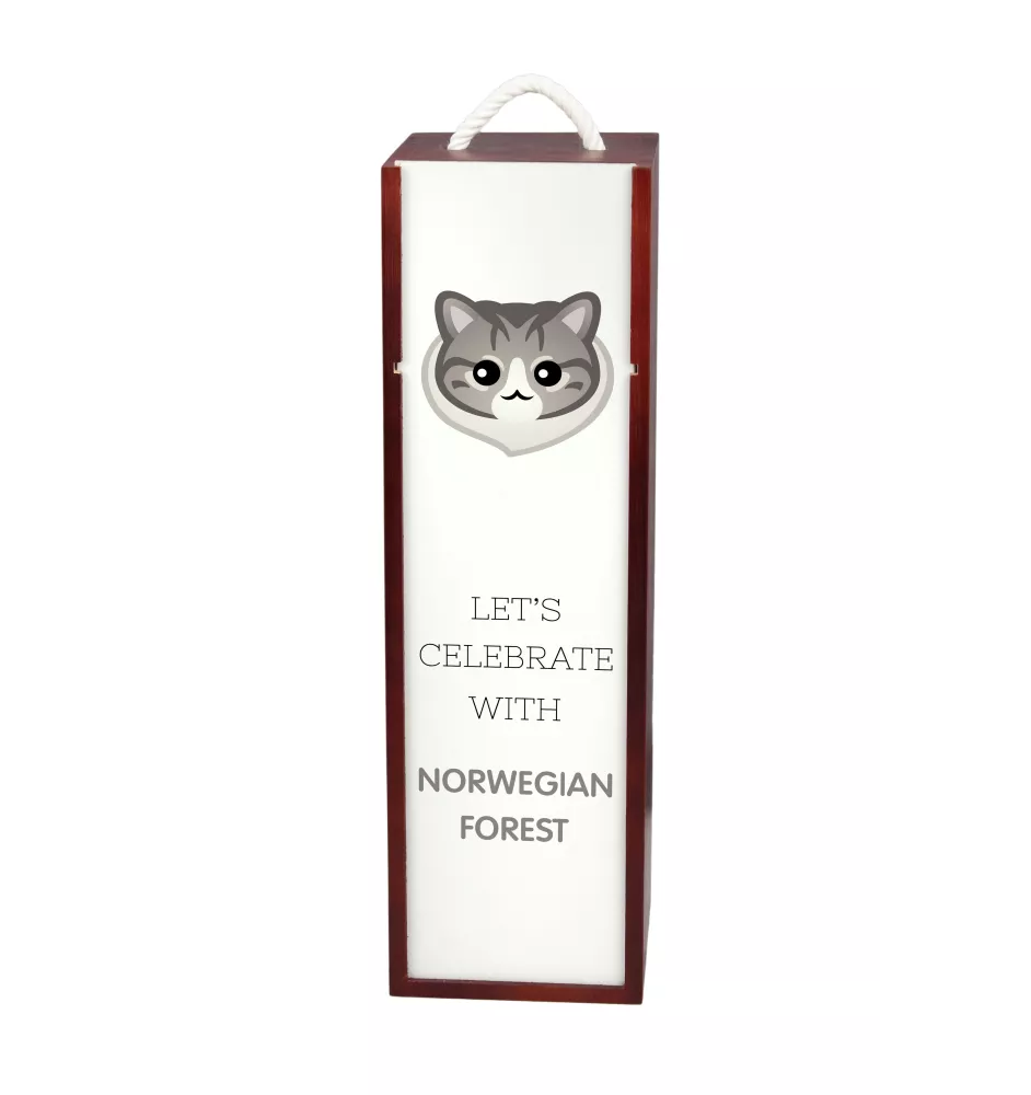 Forêt norvégienne - boîte à vin avec graphisme et logo de la marque Art-Dog