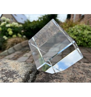 Danish-Swedish Farmdog - crystal cube with a photo, photo of a horse in crystal, cubic paperweight from Art-Dog brand