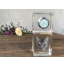 Ocicat - crystal clock with a photo, photo of a cat in crystal, personalized desk clock by Art-Dog brand