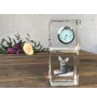 Oriental Cat - crystal clock with a photo, photo of a cat in crystal, personalized desk clock by Art-Dog brand