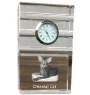 Oriental Cat - glass clock with a photo, photo of a cat in crystal, personalized standing office clock by Art-Dog brand