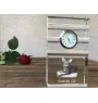 Oriental Cat - glass clock with a photo, photo of a cat in crystal, personalized standing office clock by Art-Dog brand