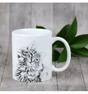 Forêt norvégienne - tasse avec un chat, une tasse adorable avec une illustration, un cadeau avec votre photo de la marque Art-Dog