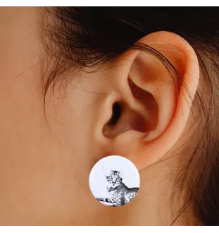 Chat oriental - boucles d'oreilles avec votre chat bien-aimé, photo personnelle, accessoire parfait pour les amoureux des chats de la marque Art.-Dog