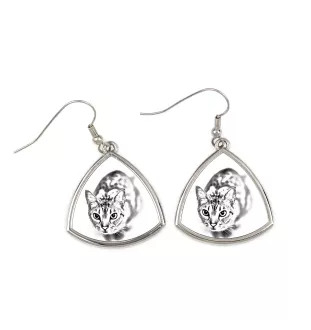 Ocicat - boucles d'oreilles avec un chat, boucles d'oreilles pendantes avec une image, bijoux personnalisés avec l'impression de la marque Art-Dog