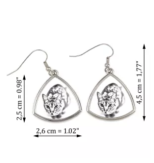 Ocicat - boucles d'oreilles avec un chat, boucles d'oreilles pendantes avec une image, bijoux personnalisés avec l'impression de la marque Art-Dog