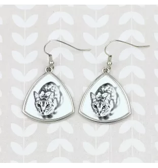 Ocicat - Katzenohrringe, hängende Ohrringe mit Bild, personalisierter Schmuck mit dem Aufdruck der Marke Art-Dog