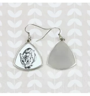 Ocicat - Katzenohrringe, hängende Ohrringe mit Bild, personalisierter Schmuck mit dem Aufdruck der Marke Art-Dog