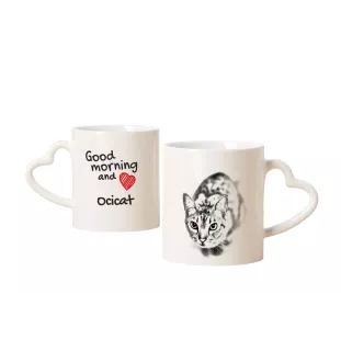Ocicat - tasse avec un chat, une tasse adorable avec une anse en forme de cœur, un cadeau universel de la marque Art-Dog