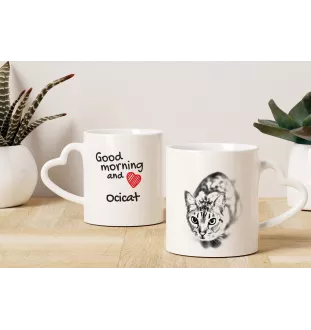Ocicat Tasse mit Katze, entzückende Tasse mit herzförmigem Henkel, universelles Geschenk der Marke Art-Dog