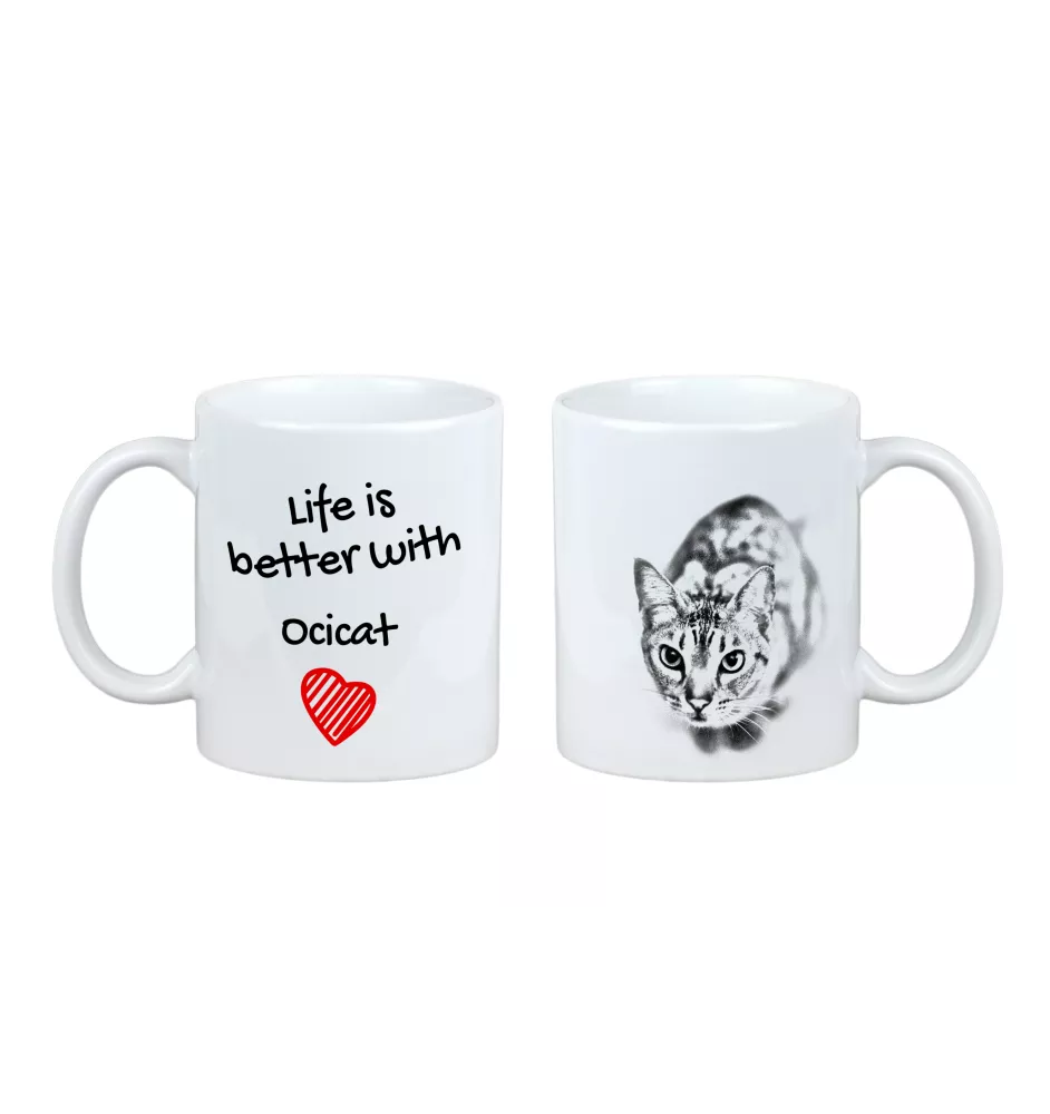 Ocicat - cup with a cat, cup with a photo, personalized gift from the Art-Dog brand