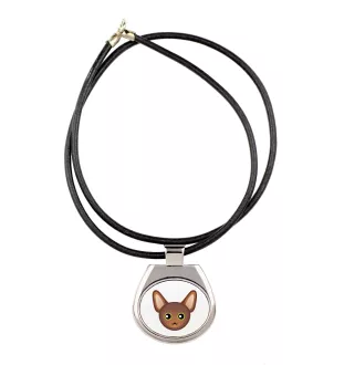 Oriental - collier pendentif avec une illustration sur une chaîne en cuir de la marque Art-Dog