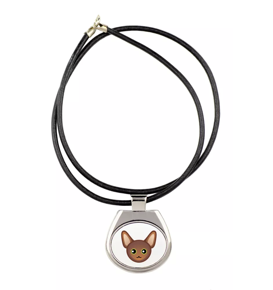 Oriental - collier pendentif avec une illustration sur une chaîne en cuir de la marque Art-Dog