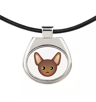 Oriental - collier pendentif avec une illustration sur une chaîne en cuir de la marque Art-Dog