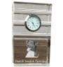 Chien de ferme dano-suédois, Dansk-svensk gårdshund - une horloge en verre avec une photo, une photo de chien dans un cristal, une horloge de bureau personnalisée de la marque Art-Dog