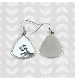 Orientalische Katze - Katzenohrringe, hängende Ohrringe mit Bild, personalisierter Schmuck mit dem Aufdruck der Marke Art-Dog